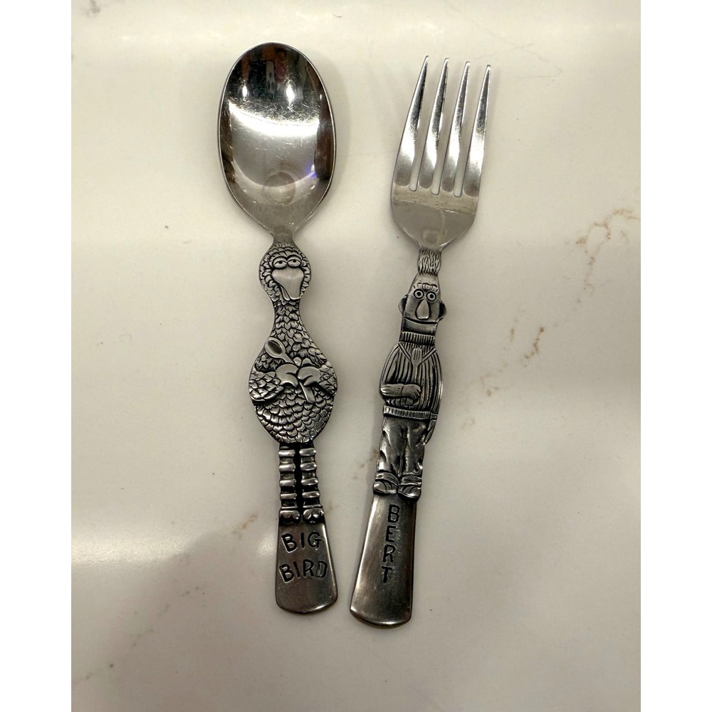 Gorham Flatware Sesame Street Big Bird Bert Stainless Steel Vintage Child Set
